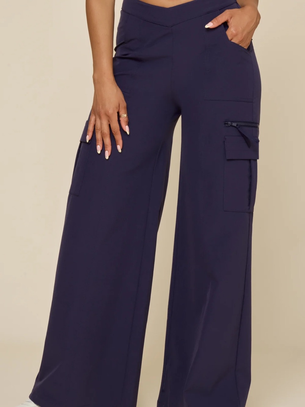 Popflex Magic Wide-Leg Cargo Pants — French Navy